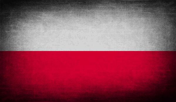 Flag of Poland with old texture.  illustration