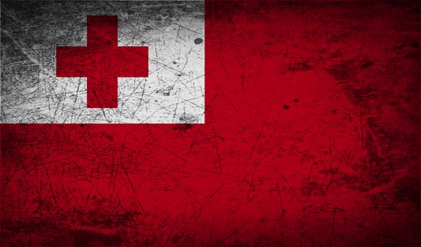 Flag of Tonga with old texture.  illustration