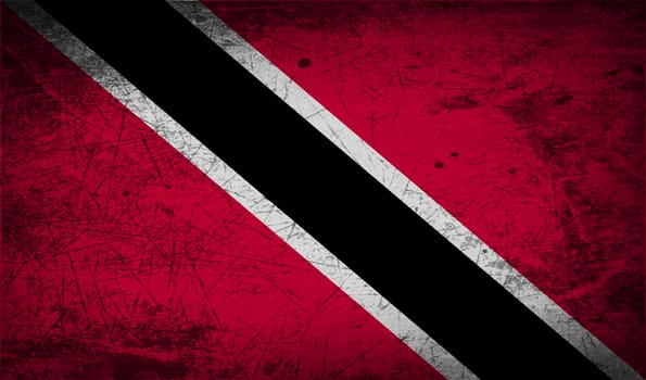 Flag of Trinidad and Tobago with old texture.  illustration