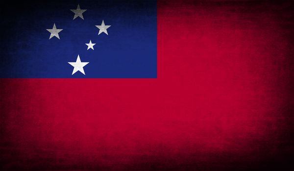 Flag of Samoa with old texture.  illustration