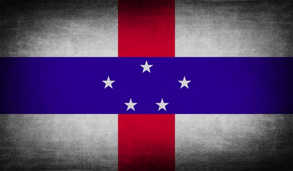 Flag of Netherlands Antilles with old texture.  illustration