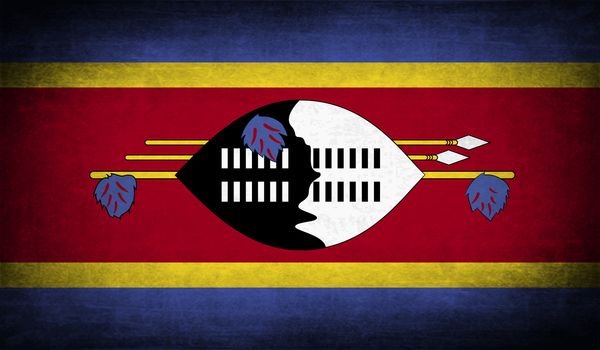 Flag of Swaziland with old texture.  illustration