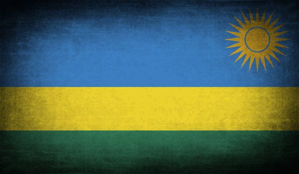 Flag of Rwanda with old texture.  illustration