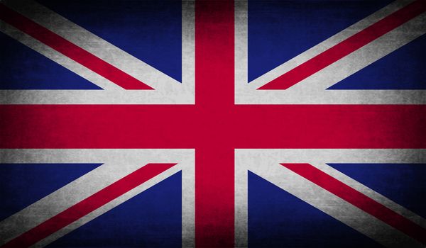 Flag of United Kingdom with old texture.  illustration