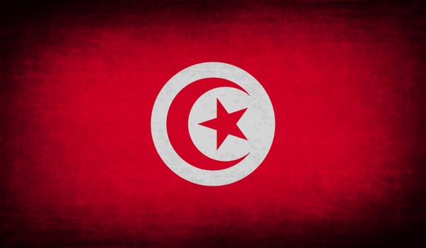 Flag of Tunisia with old texture.  illustration