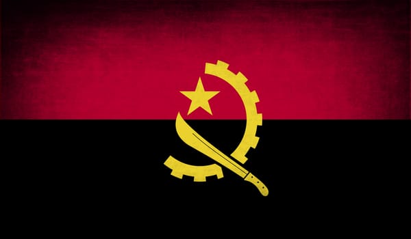 Flag of Angola with old texture.  illustration