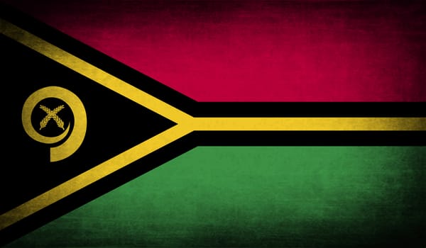 Flag of Vanuatu with old texture.  illustration