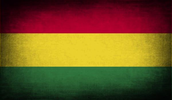 Flag of Bolivia with old texture.  illustration