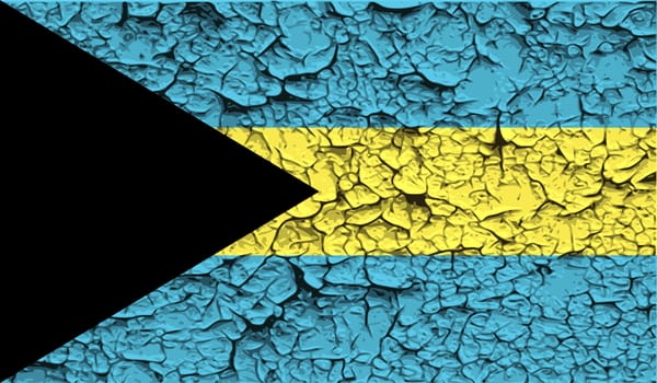 Flag of Bahamas with old texture.  illustration