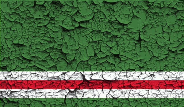 Flag of Chechen Republic of Ichkeria with old texture.  illustration