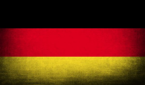 Flag of Germany with old texture.  illustration