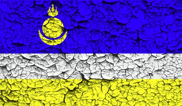 Flag of Buryatia with old texture.  illustration