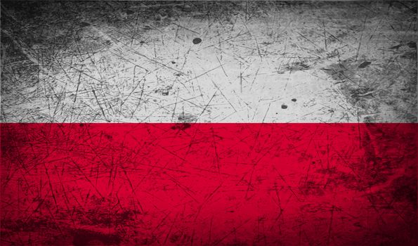 Flag of Poland with old texture.  illustration