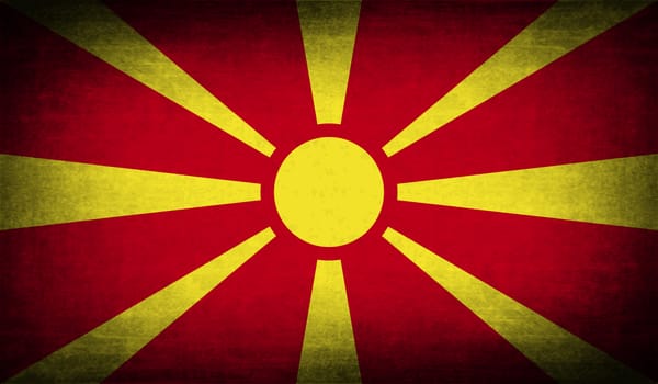 Flag of Macedonia with old texture.  illustration