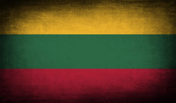 Flag of Lithuania with old texture.  illustration