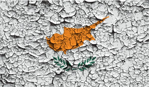 Flag of Cyprus with old texture.  illustration