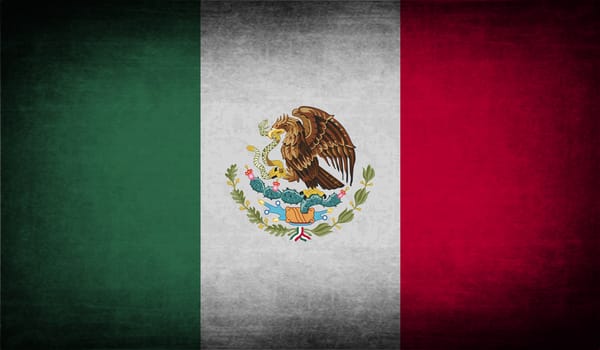 Flag of Mexico with old texture.  illustration