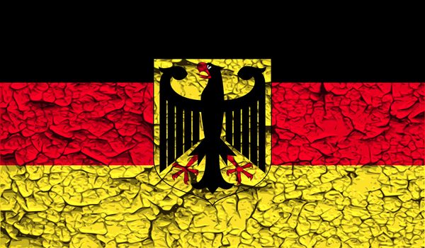 Flag of Arms of Germany with old texture.  illustration