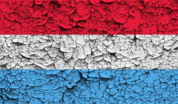 Flag of Luxembourg with old texture.  illustration