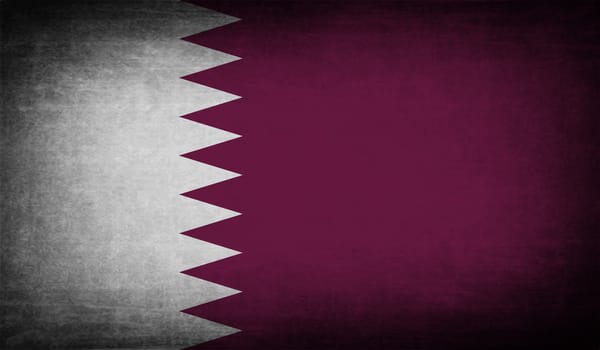 Flag of Qatar with old texture.  illustration