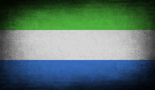 Flag of Sierra Leone with old texture.  illustration