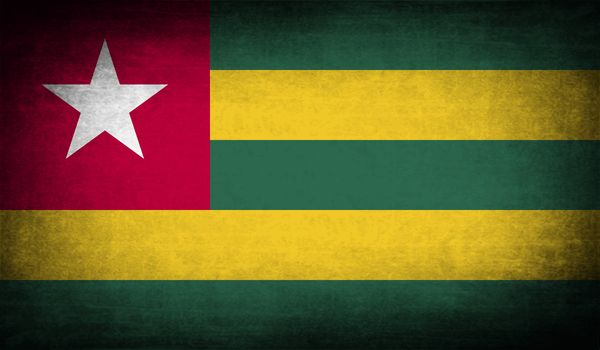 Flag of Togo with old texture.  illustration