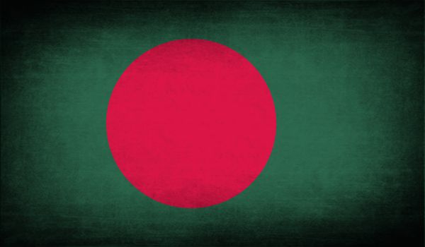 Flag of Bangladesh with old texture.  illustration