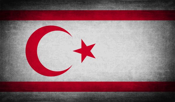 Flag of Turkish and Northern Cyprus with old texture.  illustration