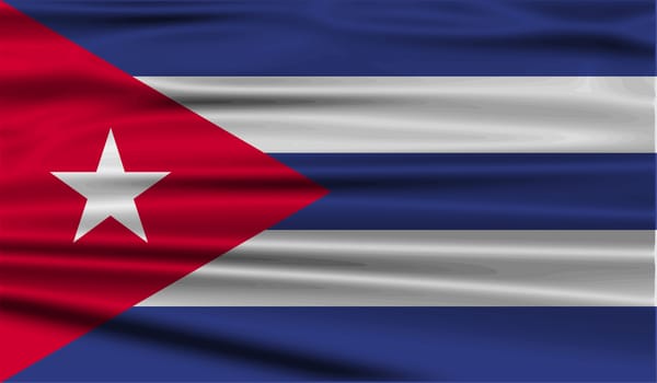 Flag of Cuba with old texture.  illustration