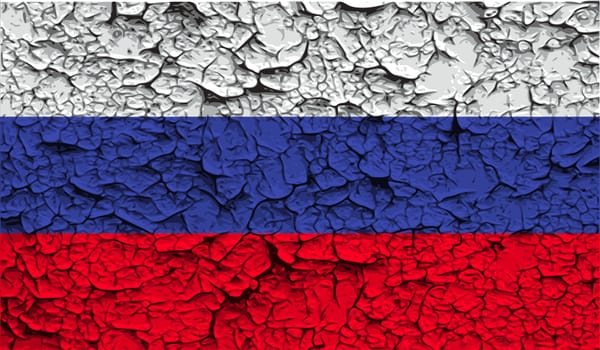 Flag of Russia with old texture.  illustration