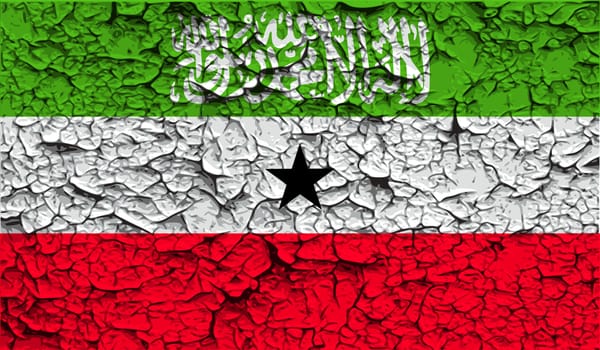 Flag of Somaliland with old texture.  illustration