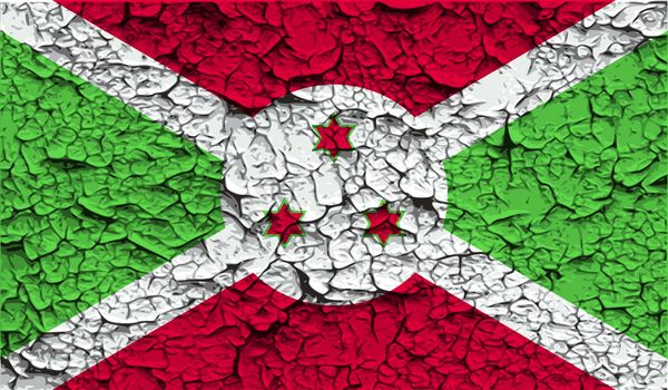 Flag of Burundi with old texture.  illustration