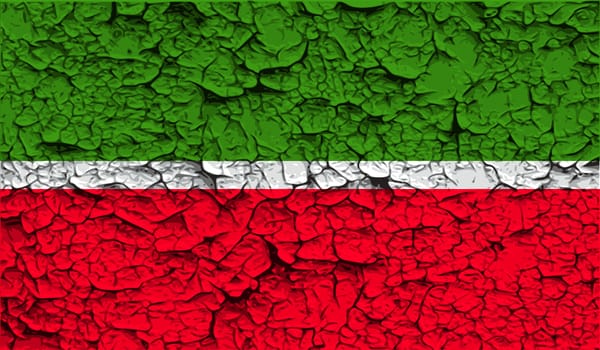 Flag of Tatarstan with old texture.  illustration
