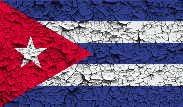 Flag of Cuba with old texture.  illustration