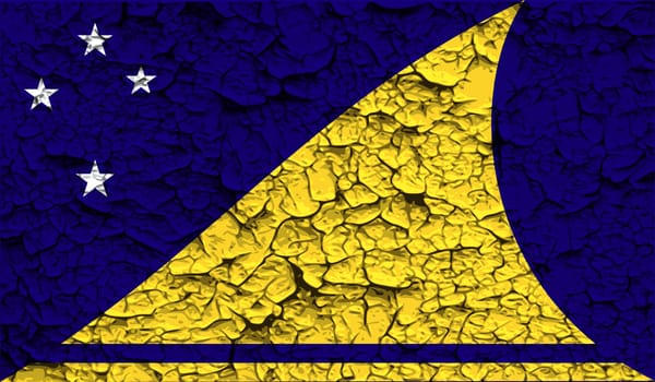 Flag of Tokelau with old texture.  illustration