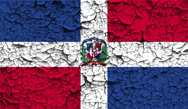 Flag of Dominican Republic with old texture.  illustration