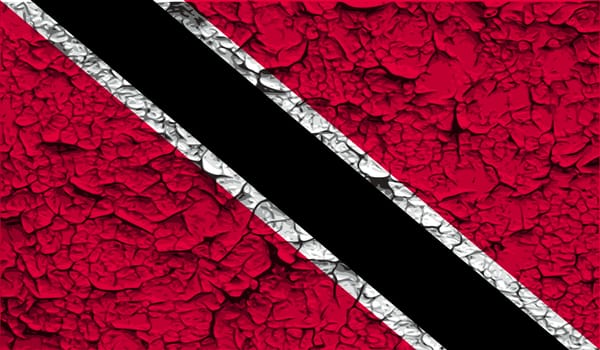 Flag of Trinidad and Tobago with old texture.  illustration