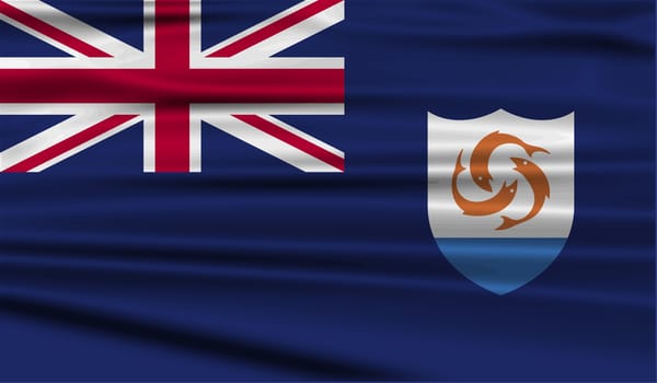 Flag of Anguilla with old texture.  illustration