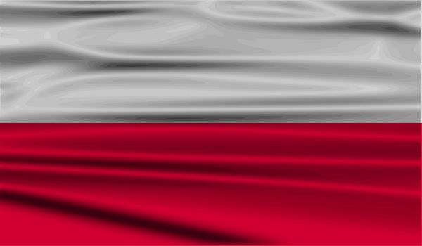 Flag of Poland with old texture.  illustration