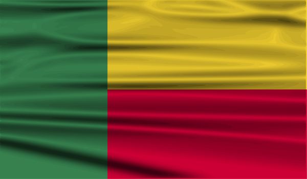 Flag of Benin with old texture.  illustration