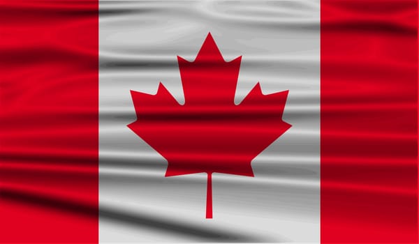 Flag of Canada with old texture.  illustration