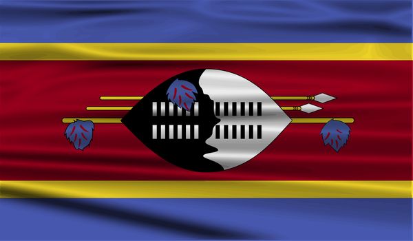 Flag of Swaziland with old texture.  illustration