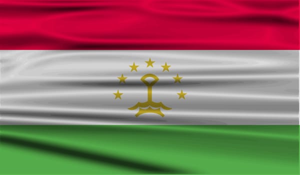 Flag of Tajikistan with old texture.  illustration