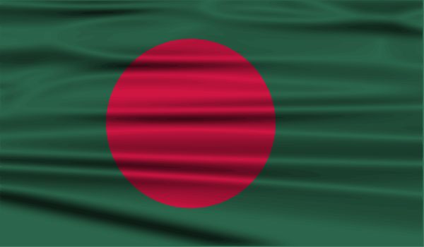 Flag of Bangladesh with old texture.  illustration