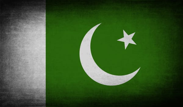 Flag of Pakistan with old texture.  illustration