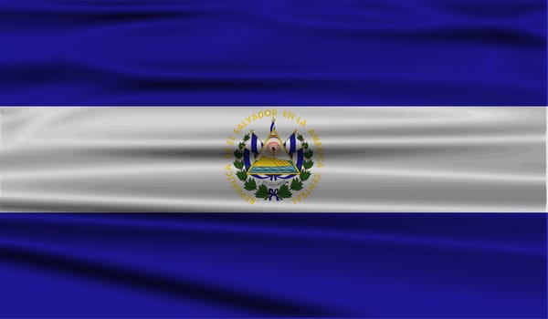 Flag of El Salvador with old texture.  illustration