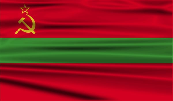 Flag of Transnistria with old texture.  illustration