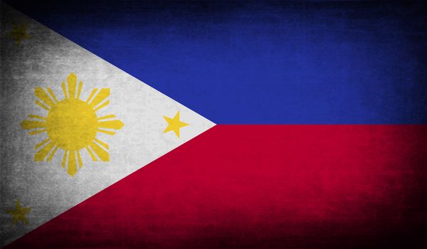 Flag of Philippiines with old texture.  illustration