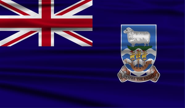 Flag of Falkland Islands with old texture.  illustration