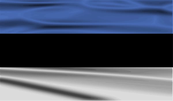 Flag of Estonia with old texture.  illustration